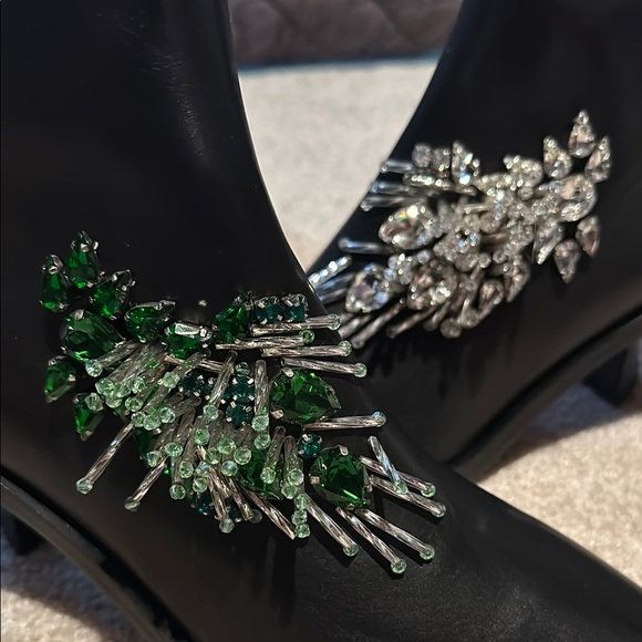 Black Embellished Ankle Boots - Picture 6 of 6